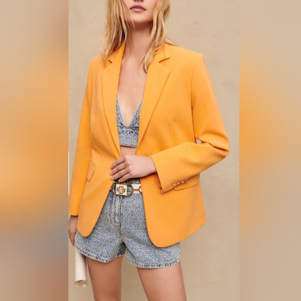 MAGE Women's Orange Blazer. MSRP $565 - Picture 3 of 12